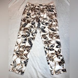 J Crew Garden floral linen cropped pants size 6